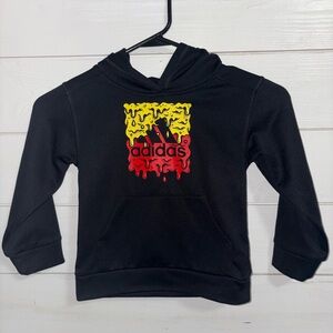 Adidas Kids Black Hoodie with Vibrant Graphic